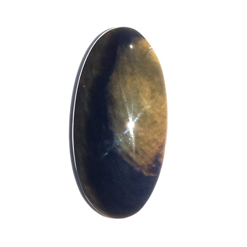 Cabochon en obsidienne manto huichol