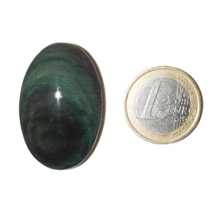 Cabochon en obsidienne manto huichol