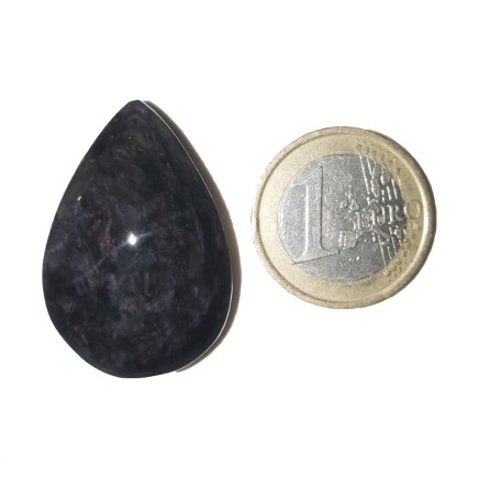 Cabochon en obsidienne manto huichol