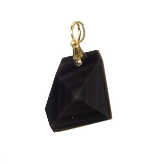 Pendentif facetté en obsidienne œil céleste