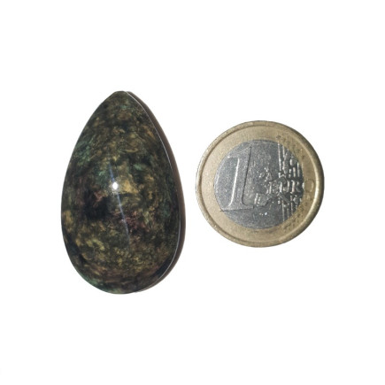 Cabochon en obsidienne manto huichol