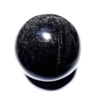 Sphère en obsidienne argentée en provenance du Mexique.