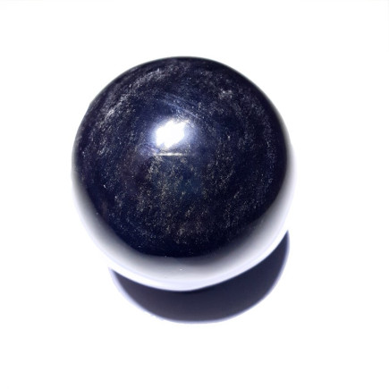 Sphère en obsidienne argentée