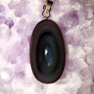 Pendentif en obsidienne oeil céleste