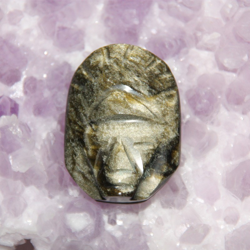 Cabochon obsidienne dorée