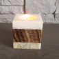 Bougeoir cube bicolore