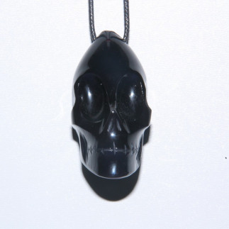 Pendentif en obsidienne œil céleste en forme de crâne