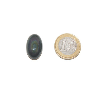 Cabochon en obsidienne manto huichol