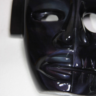 Incroyable masque de Vie et de Mort, taillé en obsidienne œil céleste