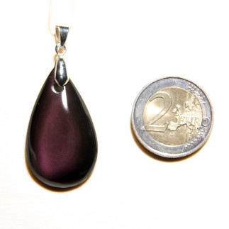 Pendentif en forme de goutte en obsidienne arc-en-ciel du Mexique