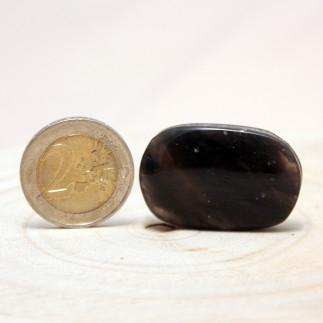 Cabochon en obsidienne larme d'apache, rainuré pour vos créations