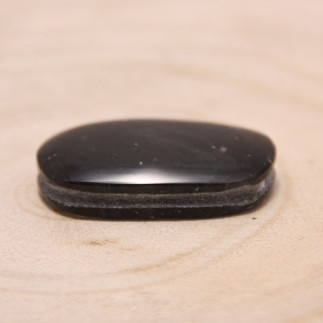 Cabochon en obsidienne larme d'apache, rainuré pour vos créations