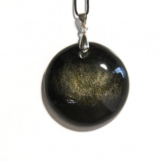 Pendentif en obsidienne dorée en provenance du Mexiqe