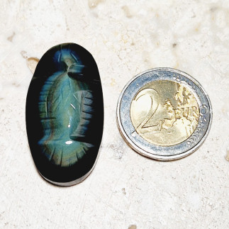 Cabochon en obsidienne arc-en-ciel, taillé en forme de vierge