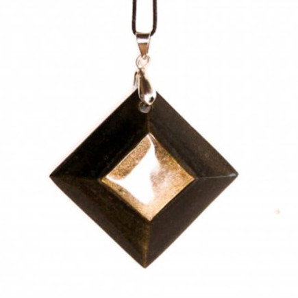 Pendentif obsidienne dorée