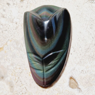 Cabochon en obsidienne arc-en-ciel qualité AAA, taillé en forme de fleur