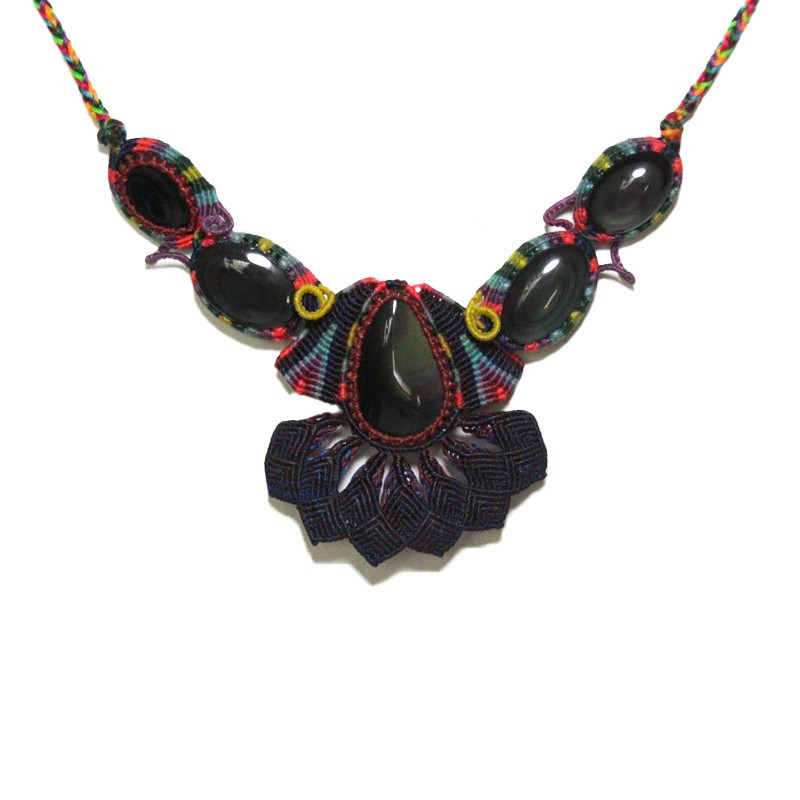 Collier en obsidienne œil céleste