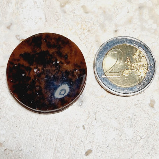 Cabochon rond en obsidienne larme d'apache | Cabochons en obsidienne