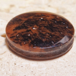 Cabochon rond en obsidienne larme d'apache | Cabochons en obsidienne