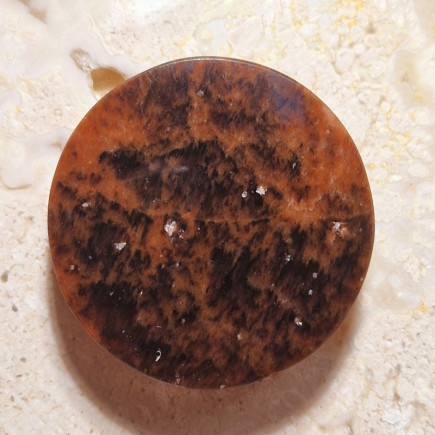 Cabochon rond en obsidienne larme d'apache | Cabochons en obsidienne