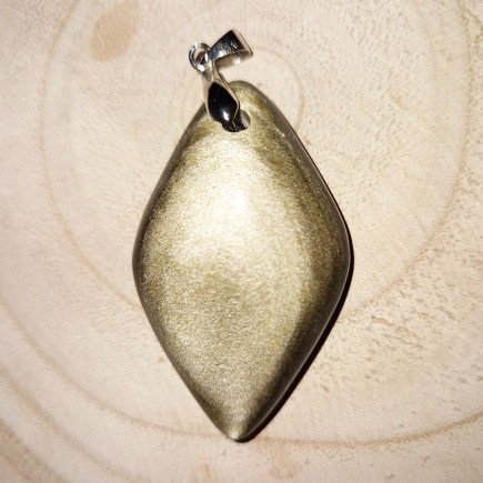 Pendentif en obsidienne dorée | Artisanat mexicain en pierre naturelle
