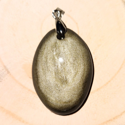 Pendentif en obsidienne dorée ovale |Obsidienne du Mexique