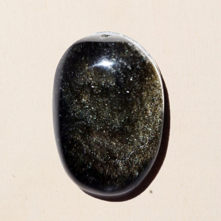 Cabochon en obsidienne dorée, pour la création de vos bijoux