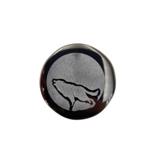 Cabochon gravé, en obsidienne noire