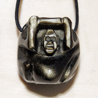 Réplique du Petit Singe en obsidienne dorée du Mexique