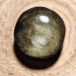 Cabochon rond en obsidienne dorée