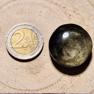 Cabochon rond en obsidienne dorée | Obsidienne du Mexique