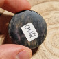 Cabochon en obsidienne en manto huichol