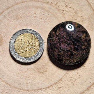 Cabochon pour pendentif en obsidienne manto huichol