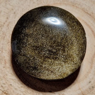 Cabochon rond, taillé en obsidienne dorée, idéal pour vos créations