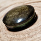 Cabochon rond en obsidienne dorée