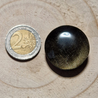 Cabochon rond, taillé en obsidienne dorée, idéal pour vos créations