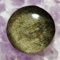 Cabochon rond en obsidienne dorée