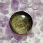 Cabochon rond en obsidienne dorée