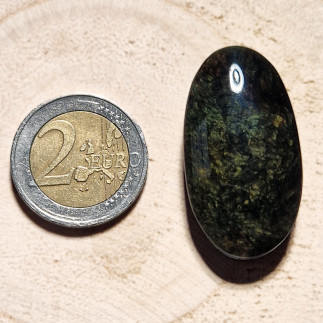 Cabochon ovale, rainuré en obsidienne manto huichol. Idéal pour sublimer vos créations