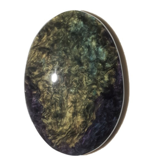 Cabochon en obsidienne manto huichol (mentogochol)