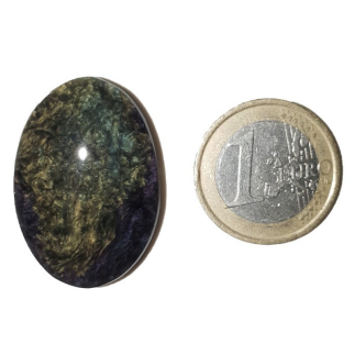 Cabochon en obsidienne manto huichol