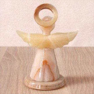 Ange en onyx marbre du Mexique | Artisanat en Pierre Naturelle