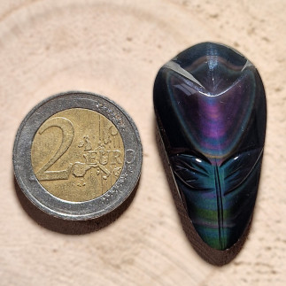 Cabochon Fleur en Obsidienne Œil Céleste | Obsidienne du Mexique