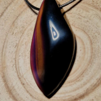 Pendentif en obsidienne œil céleste –Sublime bijou artisanal mexicain