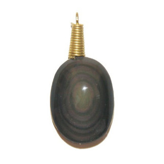 Pendentif en obsidienne œil céleste du Mexique