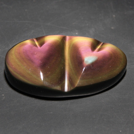 Double cœur en obsidienne œil céleste