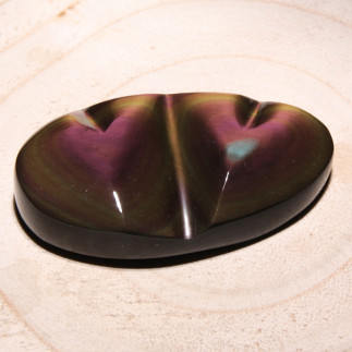 Double Cœur Obsidienne Arc-en-Ciel (Œil Céleste) du Mexique