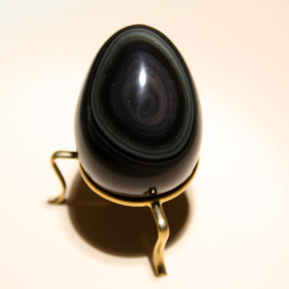Œuf en Obsidienne œil céleste – Pierre de Protection et d’Ancrage