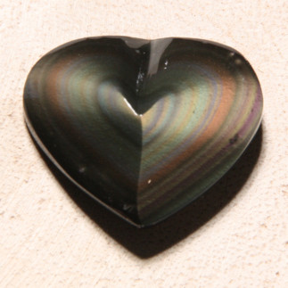 Cœur en obsidienne œil céleste – Cabochon artisanal unique