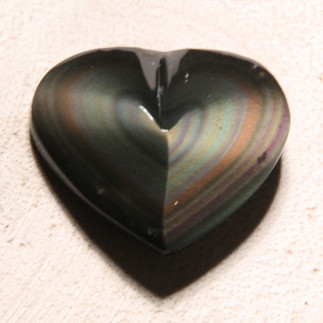 Cœur en obsidienne œil céleste – Cabochon artisanal unique